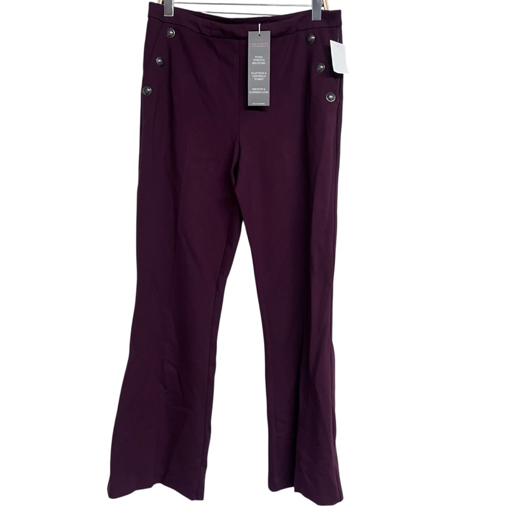 NWT Zac & Rachel Wine Purple Figure Defining Flared Pants